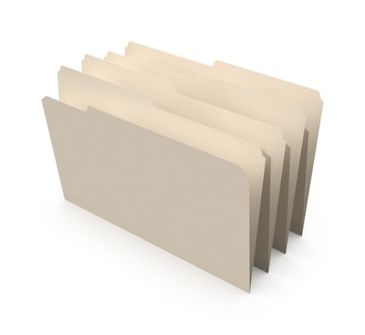 Staples 30% Recycled File Folders, 1/2 Cut Tab, Legal Size, Manila, 100/Box (ST116939/116939)