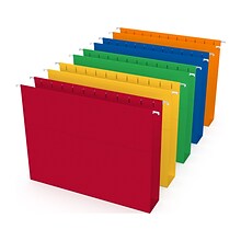 Staples Reinforced Box Bottom Hanging File Folders, 2 Expansion, 1/5-Cut Tab, Letter Size, Assorted