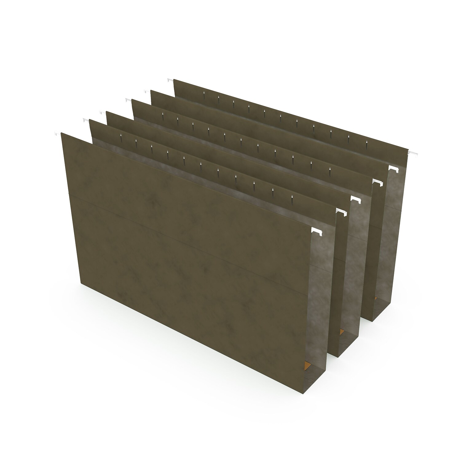 Staples Heavy Duty Box Bottom Hanging File Folder, 2 Expansion, 1/5-Cut Tab, Legal Size, Standard Green, 25/Box