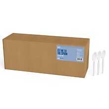 Perk™ Polystyrene Spoon, Medium-Weight, White, 1000/Pack (PK56396)