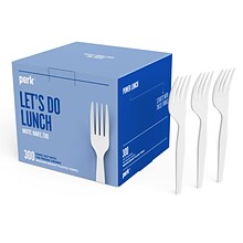 Perk™ Polystyrene Fork, Medium-Weight, White, 300/Pack (PK56401)