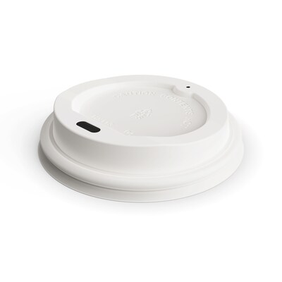 Perk™ Plastic Hot Cup Lid, 8 Oz., White, 50/Pack (PK45593)