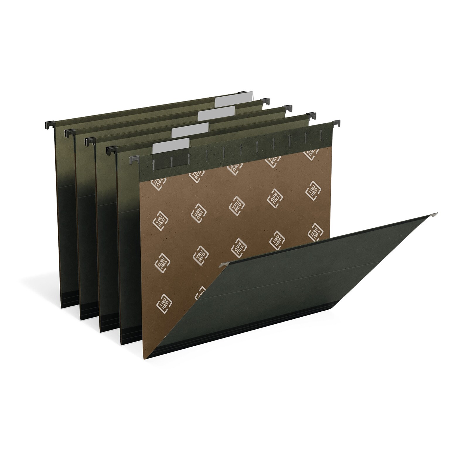 TRU RED™ Premium Hanging File Folder, 5-Tab, Letter Size, Standard Green, 20/Pack (TR45538)