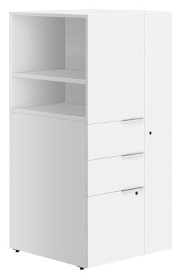 Union & Scale™ Workplace2.0™ 1 Shelf 49H Laminate Storage Tower, White (UN57503)