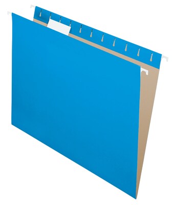 Pendaflex Recycled Hanging File Folders, 1/5 Tab, Letter Size, Blue, 25/Box (81603)