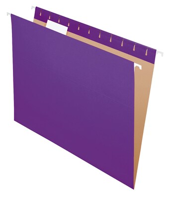 Pendaflex Recycled Hanging File Folders, 1/5 Tab, Letter Size, Violet, 25/Box (81611)