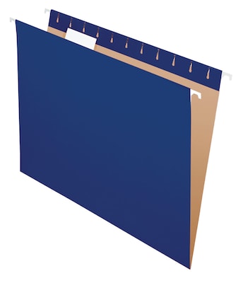 Pendaflex Recycled Hanging File Folders, 1/5 Tab, Letter Size, Navy, 25/Box (81615)