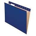 Pendaflex Recycled Hanging File Folders, 1/5 Tab, Letter Size, Navy, 25/Box (81615)