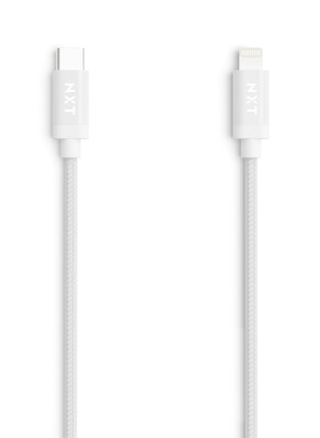 NXT Technologies 6 ft. Braided  Lightning  to USB-C Cable, White (NX56827)