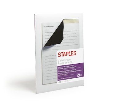 Staples® Carbon Paper, 8.5 x 11, Black, 100/Box (34694)