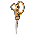 Westcott® Titanium Bonded® Non-Stick 8 Scissors, Adjustable Glide, Pointed Tip, Gray/Yellow (14849)