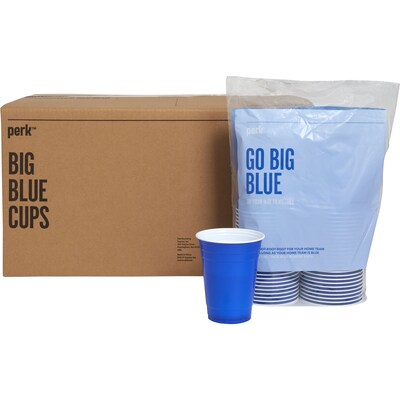 Perk™ Plastic Cold Cup, 16 Oz., Blue, 500/Carton (PK45561CT)