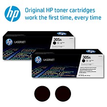 HP 305A (CE410A) Black Original LaserJet Toner Cartridge 2-Pack