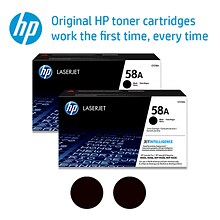 HP 58A Black Toner Cartridge, Standard Yield (CF258A), 2-Pack