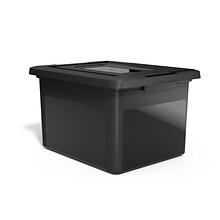 Staples Hanging File Box, Snap Lid, Letter/Legal Size, Black (TR57619)