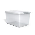 Iris Store & Slide 61 Qt. Latch Lid Storage Bin, Clear (270017/170294)