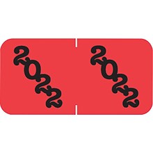 Medical Arts Press Jeter Large Compatible 4-Digit Year Labels; 2022, Red, 500/Roll (3377222)