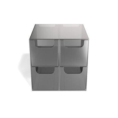 TRU RED™ 4-Compartment Plastic Desktop Organizer, Smoke (TR58201)