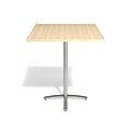Union & Scale™ Workplace2.0™ Multipurpose 36 Square Natural Maple Laminate Bistro Height Silver Bas