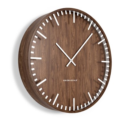 Union & Scale™ Essentials Wall Clock, Wood, 16" (UN57811)