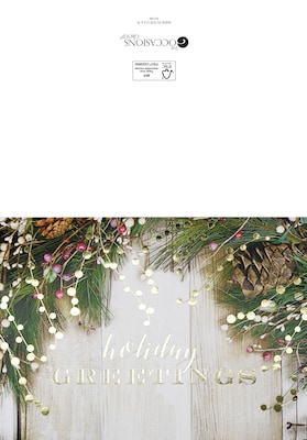 Custom Holiday Greetings Wood Panel Cards, with Envelopes, 7-7/8 x 5-5/8, 25 Cards per Set