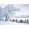 Custom Happy Holidays Snowy Fence Cards, with Envelopes, 7-7/8 x 5-5/8, 25 Cards per Set