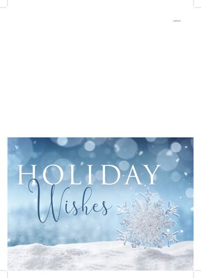 Custom Holiday Wishes Snowflake Cards, with Envelopes, 7 x 5, 25 Cards per Set