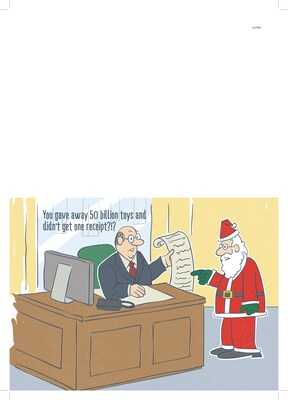 Custom Tax Time Cartoon Funny Holiday Cards, with Envelopes, 7-7/8 x 5-5/8, 25 Cards per Set