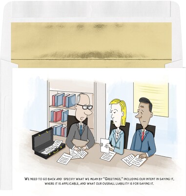 Custom Lawyer Cartoon Funny Holiday Cards, with Envelopes, 7-7/8 x 5-5/8, 25 Cards per Set