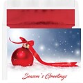 Custom Seasons Greetings Red Ornament Cards, with Envelopes, 7-7/8 x 5-5/8, 25 Cards per Set