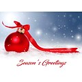 Custom Seasons Greetings Red Ornament Cards, with Envelopes, 7-7/8 x 5-5/8, 25 Cards per Set