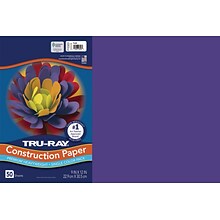 Tru-Ray 12 x 18 Construction Paper, Purple, 50 Sheets (P103051)