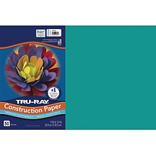 Tru-Ray 12 x 18 Construction Paper, Turquoise, 50 Sheets (P103039)