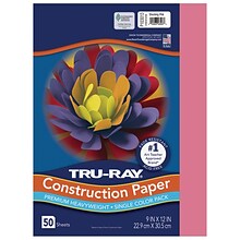 Tru-Ray 9 x 12 Construction Paper, Shocking Pink, 50 Sheets (P103013)