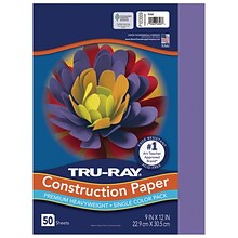 Tru-Ray 9 x 12 Construction Paper, Violet, 50 Sheets (P103009)