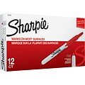 Sharpie Retractable Permanent Markers, Fine Tip, Red, 12/Pack (32702)
