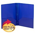 Smead Poly Two-Pocket Fastener Folders, Letter, Dark Blue, 25/Bx (87726)