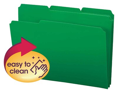Smead Poly File Folder, 1/3-Cut- Tab Letter Size, Green, 24 per Box (10502)