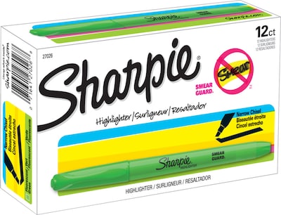 Sharpie Pocket Stick Highlighter, Chisel Tip, Fluorescent Green, Dozen (27026)