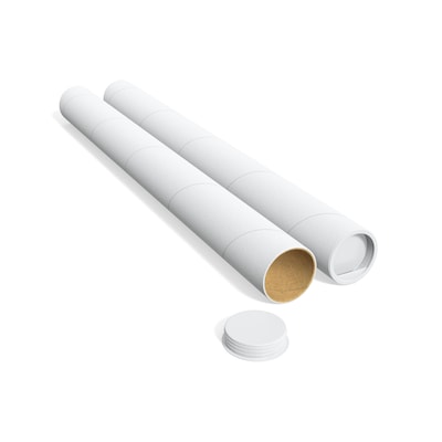 Coastwide Professional™ 3" x 30" Mailing Tube with Caps, White, 12/Carton (CW55305)
