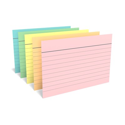 TRU RED™ 4 x 6 Index Cards, Lined, Assorted Colors, 100/Pack (TR51015)