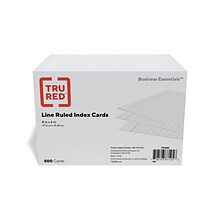 Staples 4 x 6 Index Cards, Lined, White, 500/Pack (TR50989)