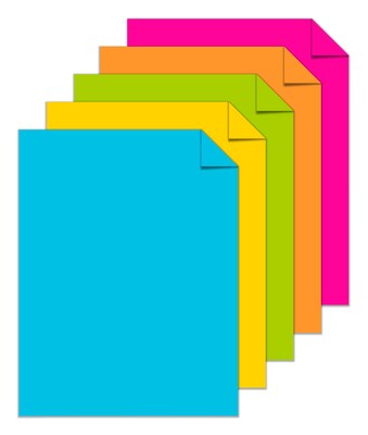 Astrobrights Bright 65 lb. Cardstock Paper, 8.5 x 11, Assorted Colors, 50 Sheets/Pack (99326-01)