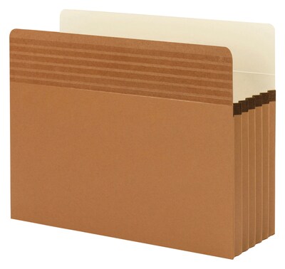 Smead Easy Grip Redrope File Pockets, 5.25" Expansion, Letter Size, Brown, 10/Box (73209)