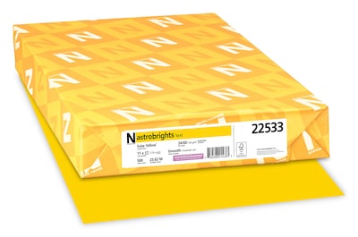 Astrobrights Colored Paper, 24 lbs., 11 x 17, Solar Yellow, 500 Sheets/Ream (22533)