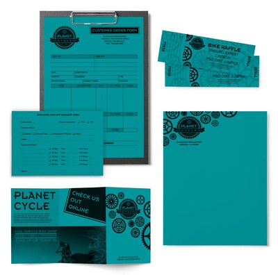 Astrobrights Colored Paper, 24 lbs., 8.5" x 11", Terrestrial Teal, 500 Sheets/Ream (21849/22479)