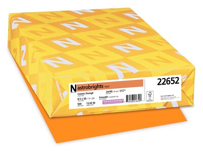 Astrobrights Colored Paper, 24 lbs., 8.5 x 14, Cosmic Orange, 500 Sheets/Ream (22652)