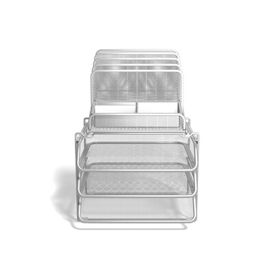 TRU RED™ All-In-One 10-Compartment Wire Mesh Compartment Storage, Silver (TR57531)