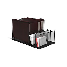 TRU RED™ 4-Compartment Wire Mesh File Organizer, Matte Black (TR57536)