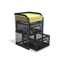 TRU RED™ 3-Compartment Wire Mesh Desk Organizer, Matte Black (TR57534-CC)